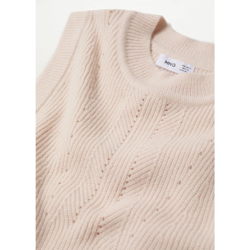Mango - Ribbed Knit Sweater Vest Top - Picture 3 of 7